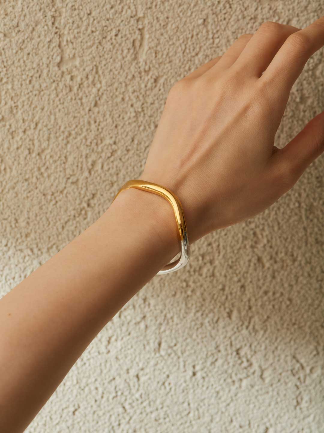 Wave Bracelet - Silver/Yellow Gold