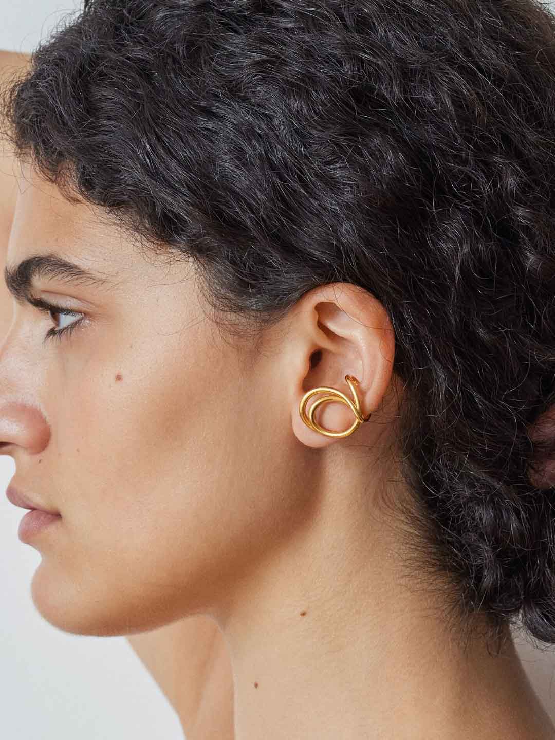 Bo Lasso Pierced Earrings - Yellow Gold