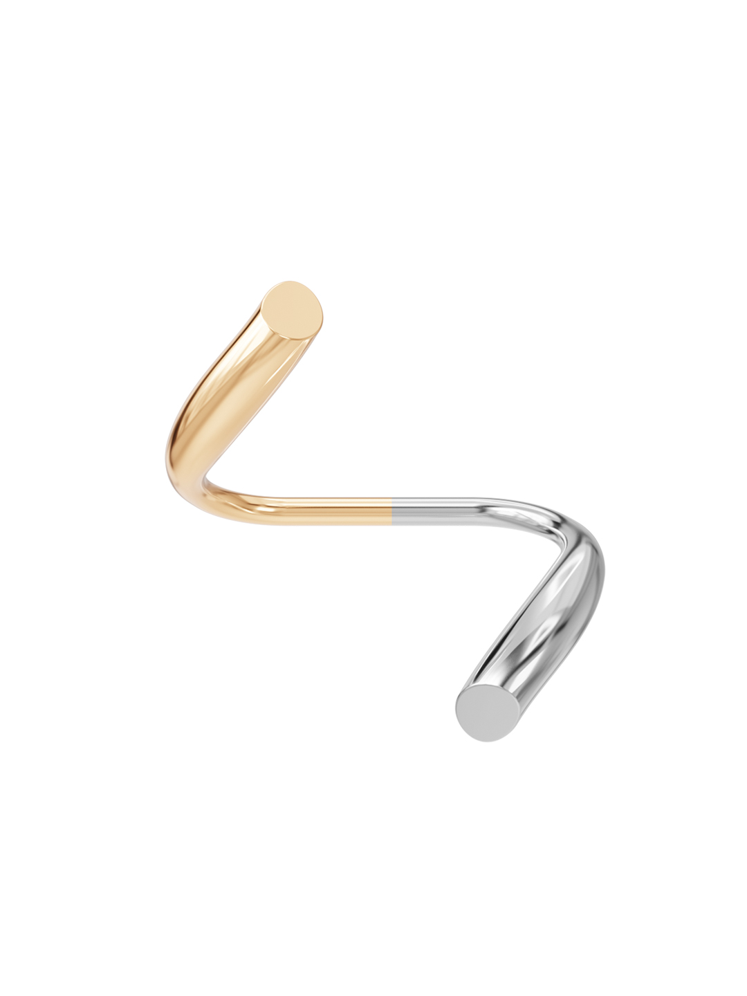 Double Biseau Ring - Silver / Yellow Gold