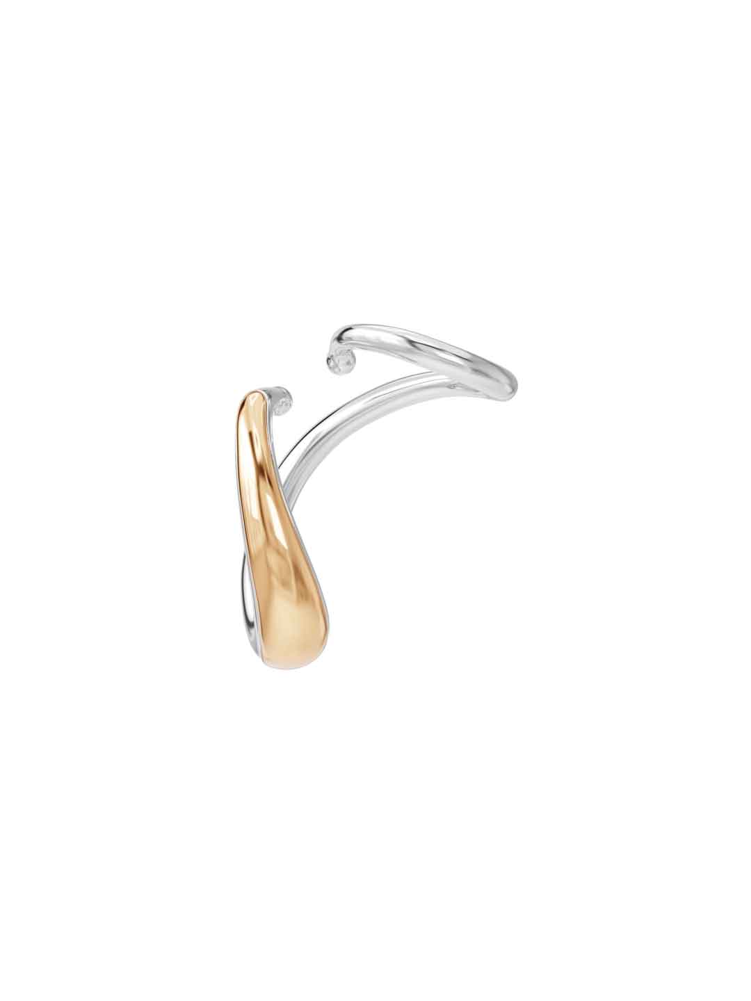 Mirage Blow Ear Cuff - Silver / Yellow Gold