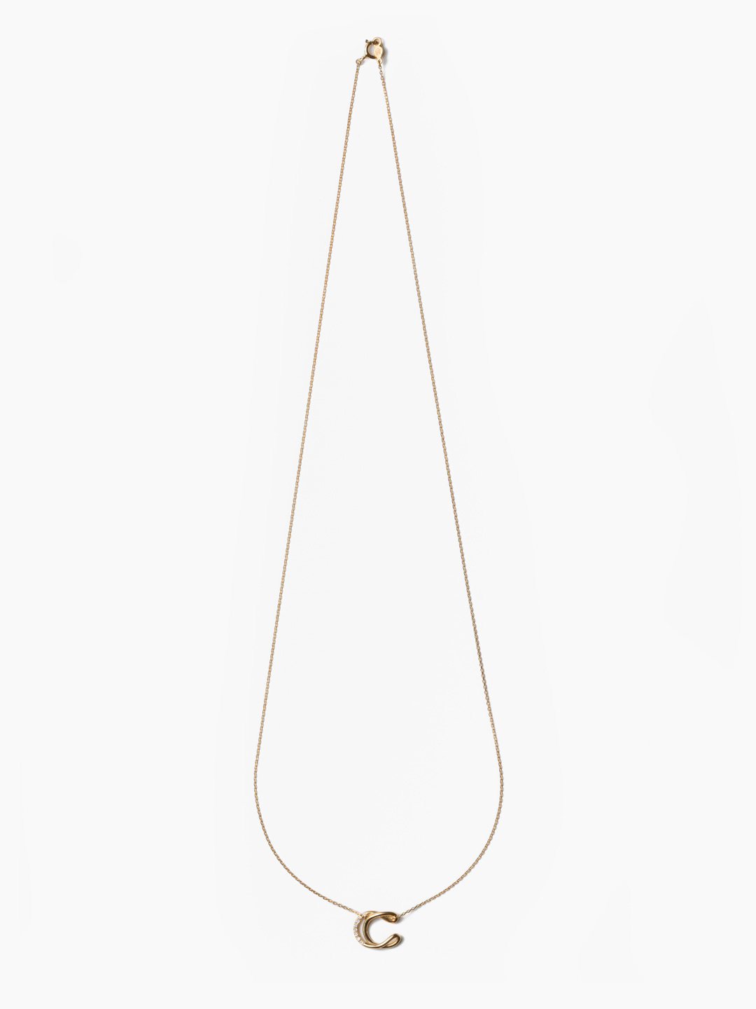 Alphajoaillerie Necklace - Letter C - Yellow Gold