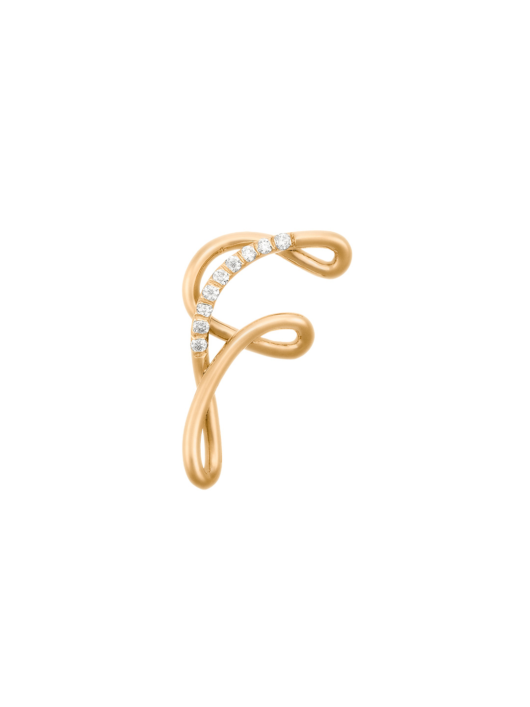 Alphajoaillerie Necklace - Letter F - Yellow Gold