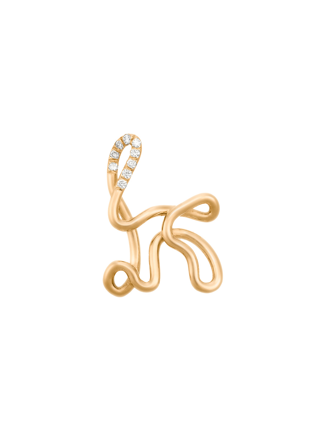 Alphajoaillerie Necklace - Letter K - Yellow Gold
