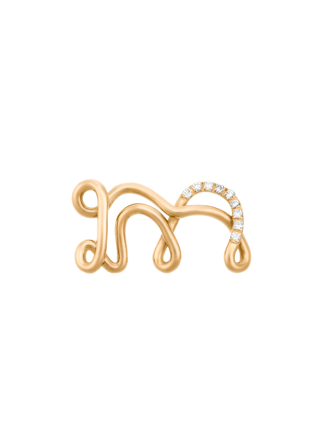 Alphajoaillerie Necklace - Letter M - Yellow Gold