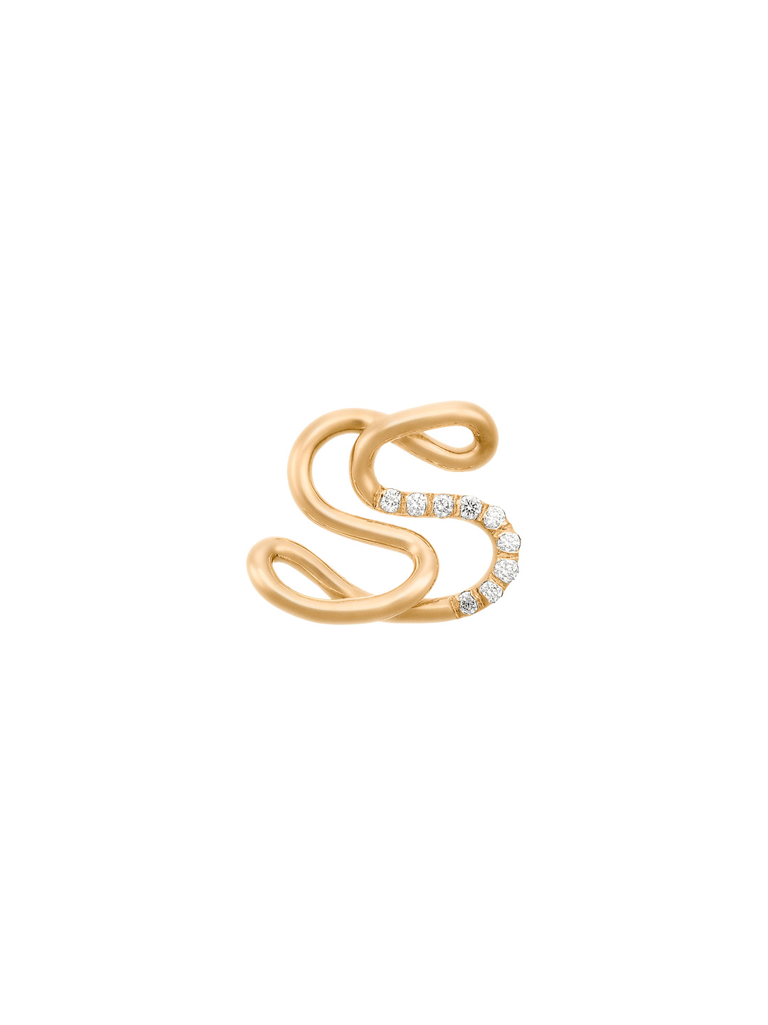 Alphajoaillerie Necklace - Letter S - Yellow Gold