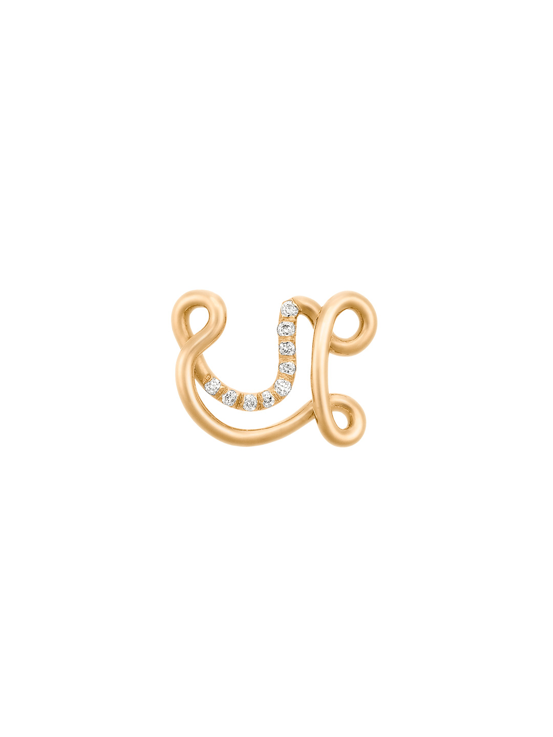 Alphajoaillerie Necklace - Letter U - Yellow Gold