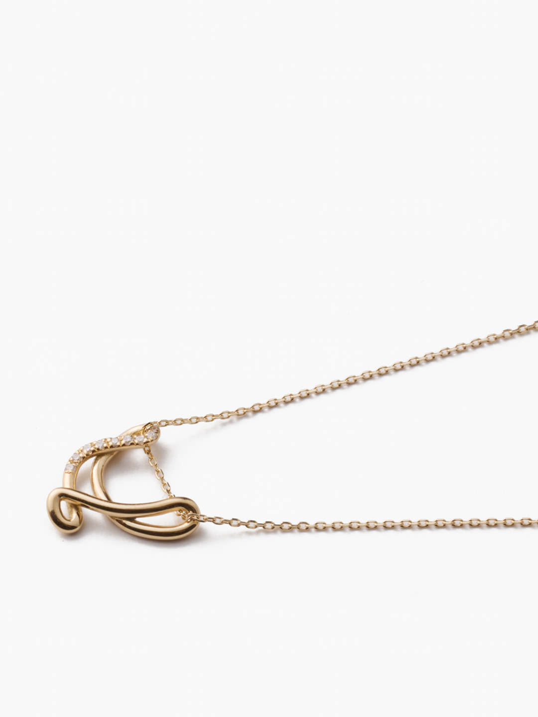 Alphajoaillerie Necklace - Letter V - Yellow Gold