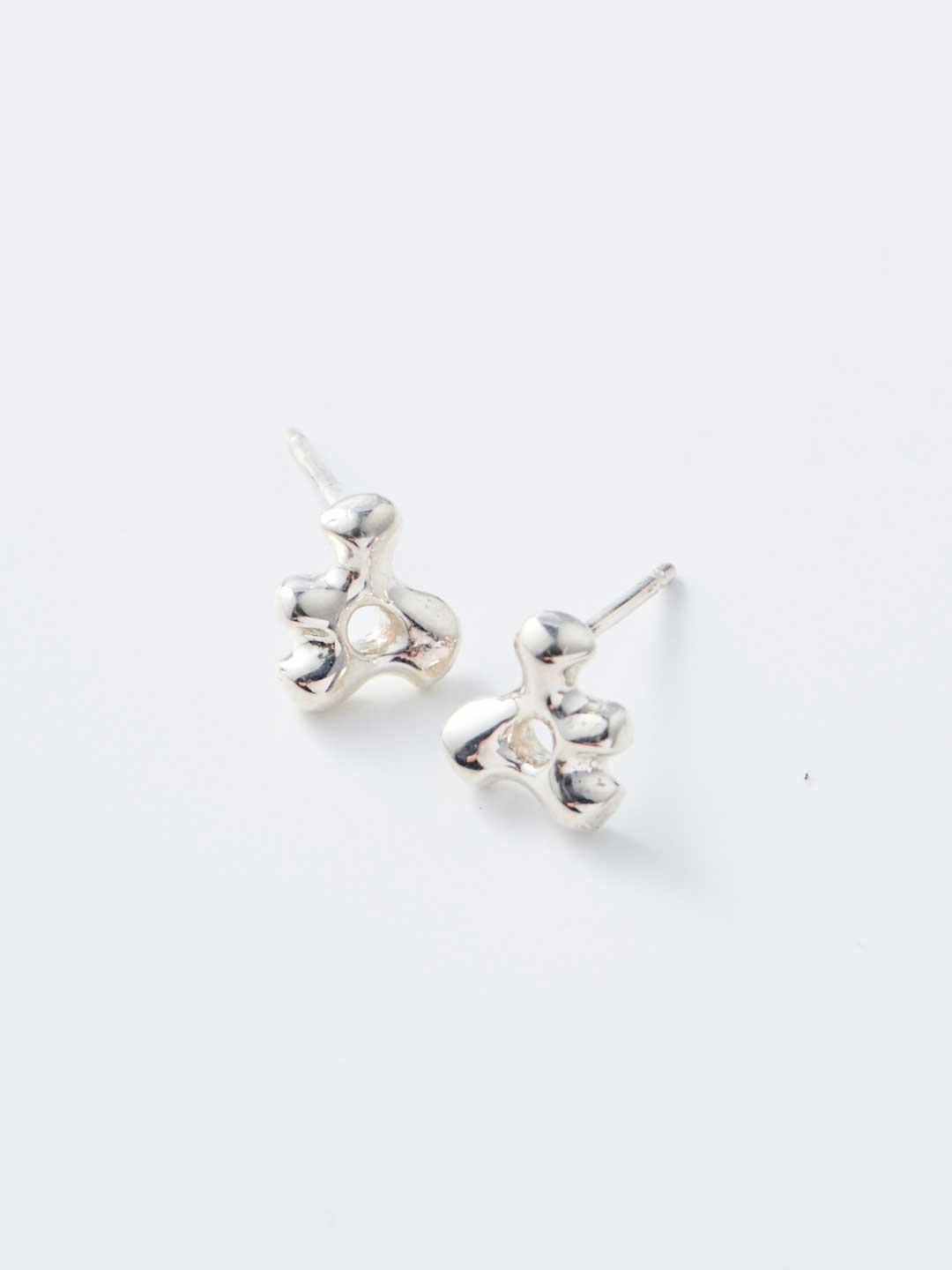 Mini Simone Studs Pierced Earrings - Silver