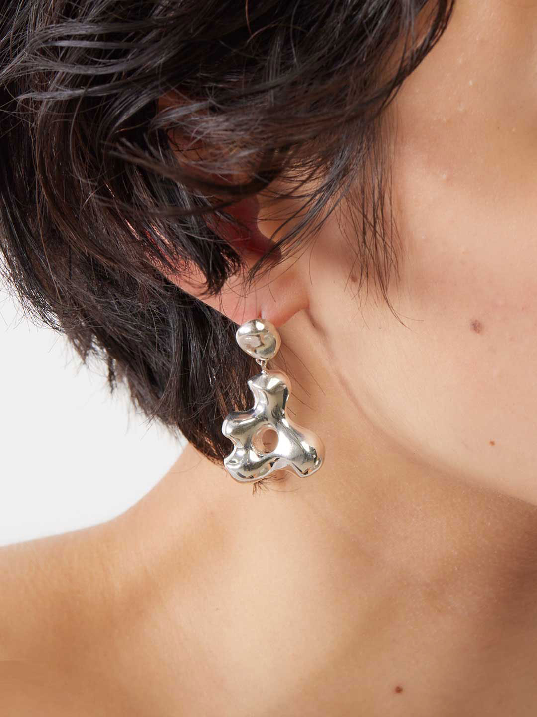 Simone Pierced Earrings - Silver