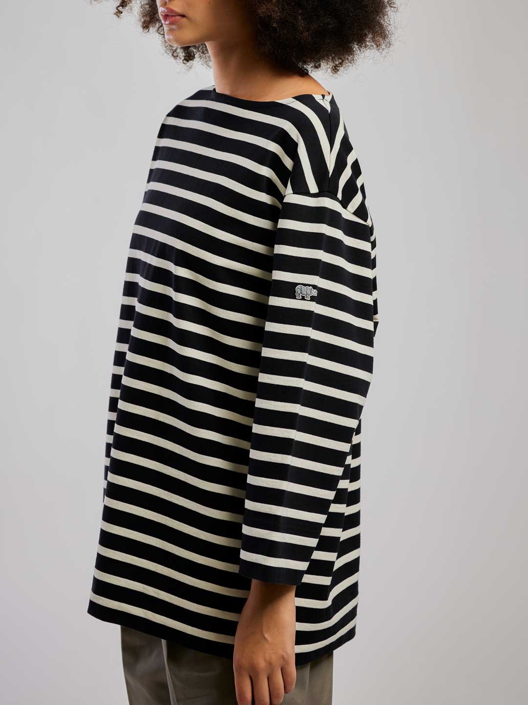 Striped Cotton Jersey Basque Shirt - Black