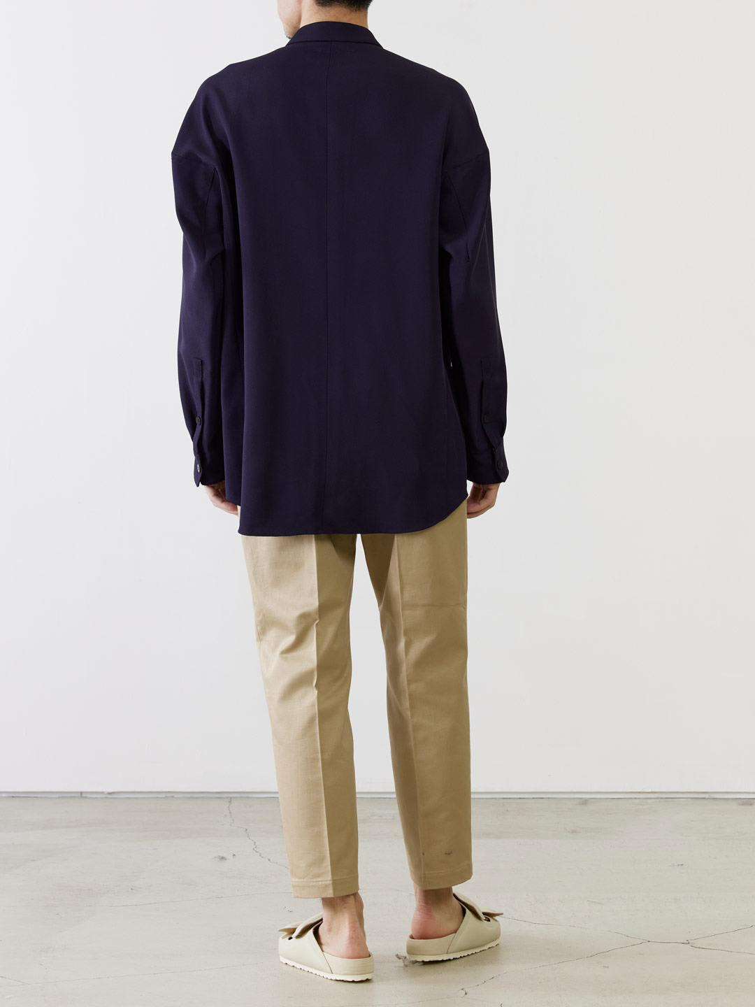 Dolman Sleeve Shirt Jacket - Navy