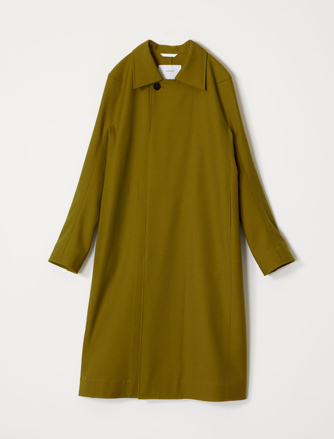 Spread Collar Darted Dolman Sleeve Overcoat - Moss