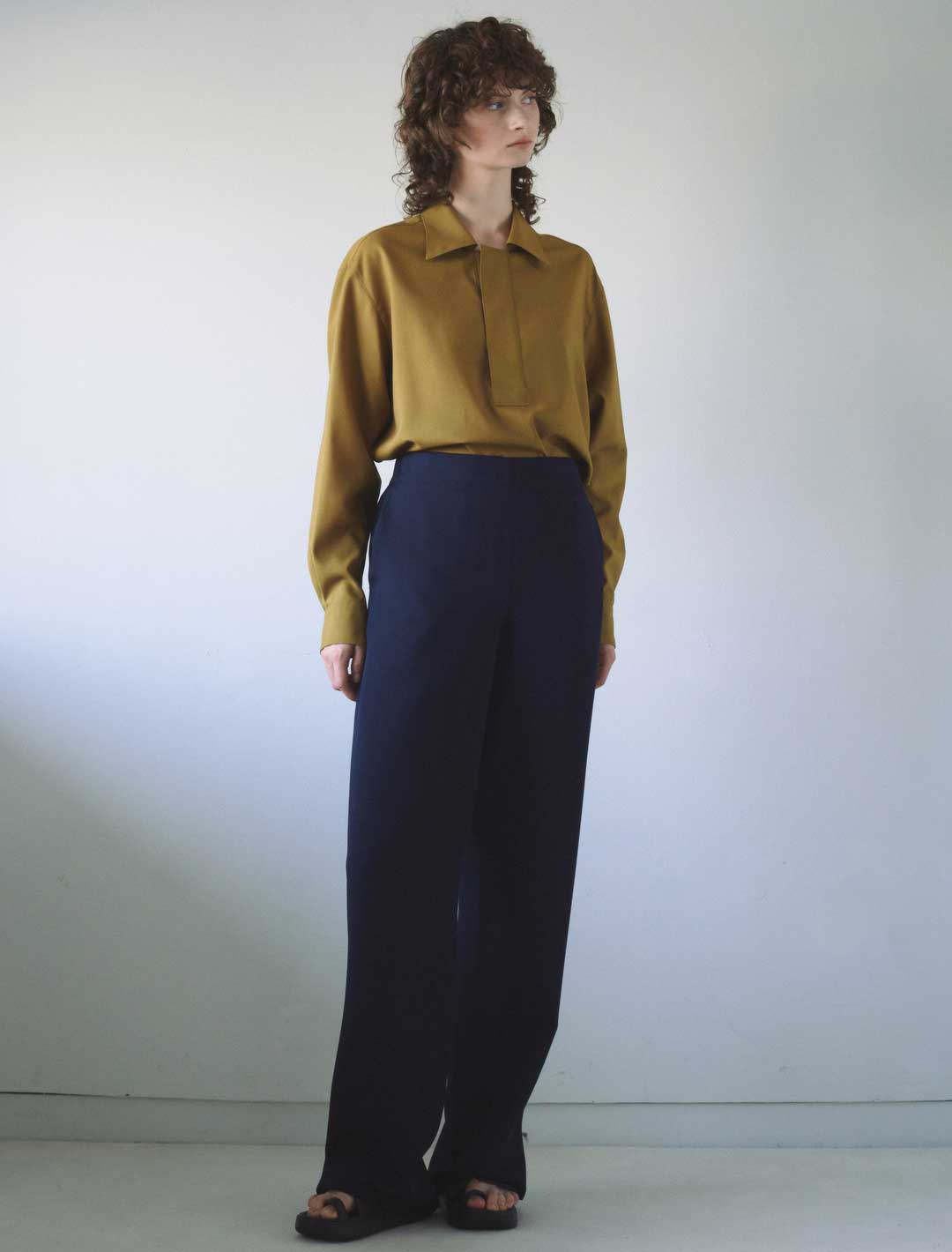 Straight Leg Trousers - Navy