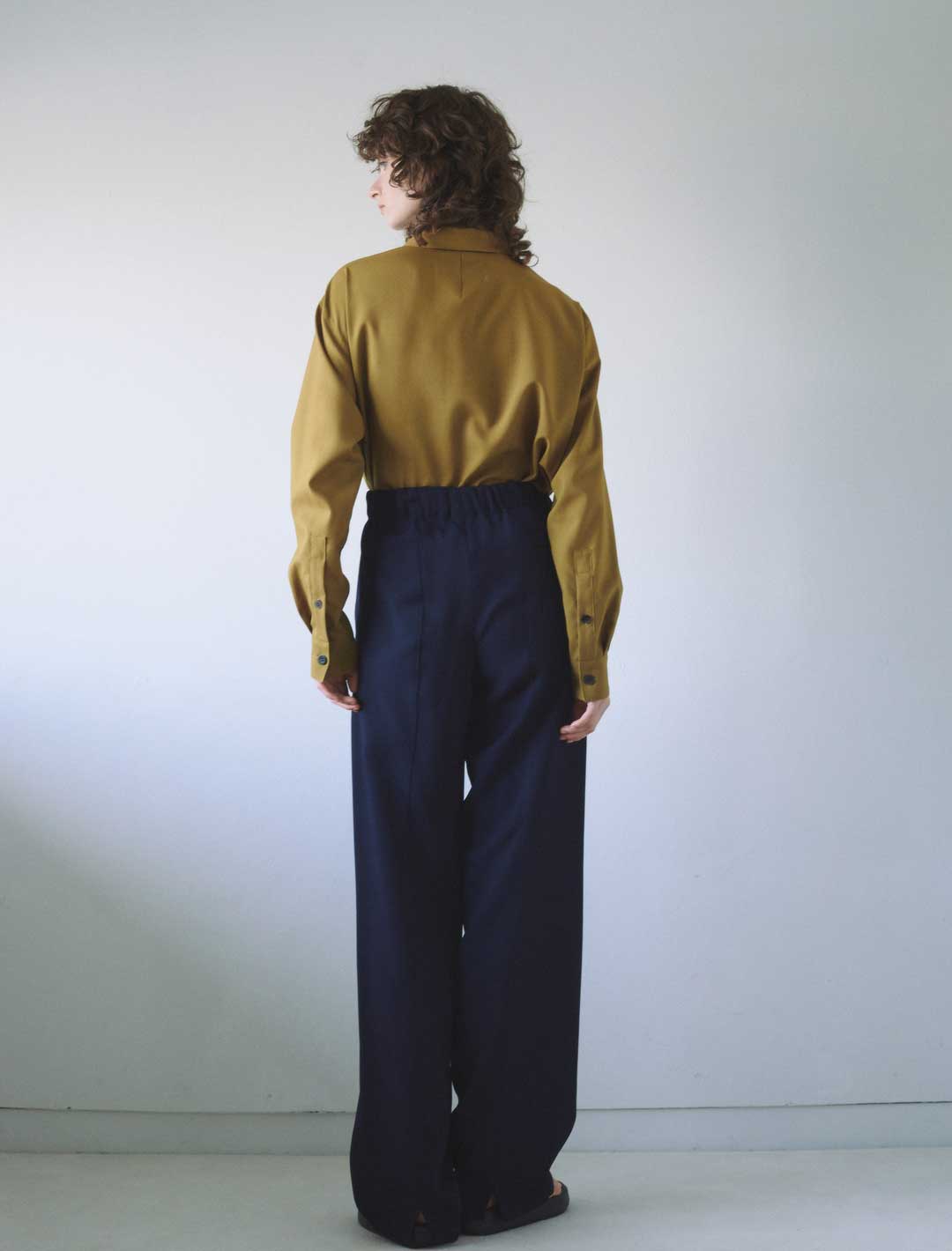 Straight Leg Trousers - Navy