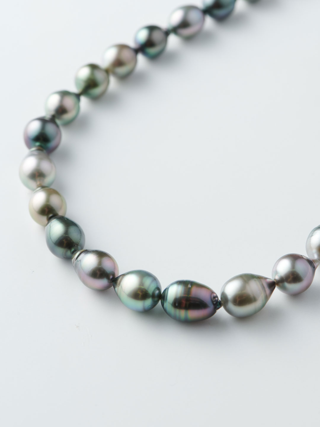 Tahitian Multi Coloured Pearl Necklace 75cm  - Silver