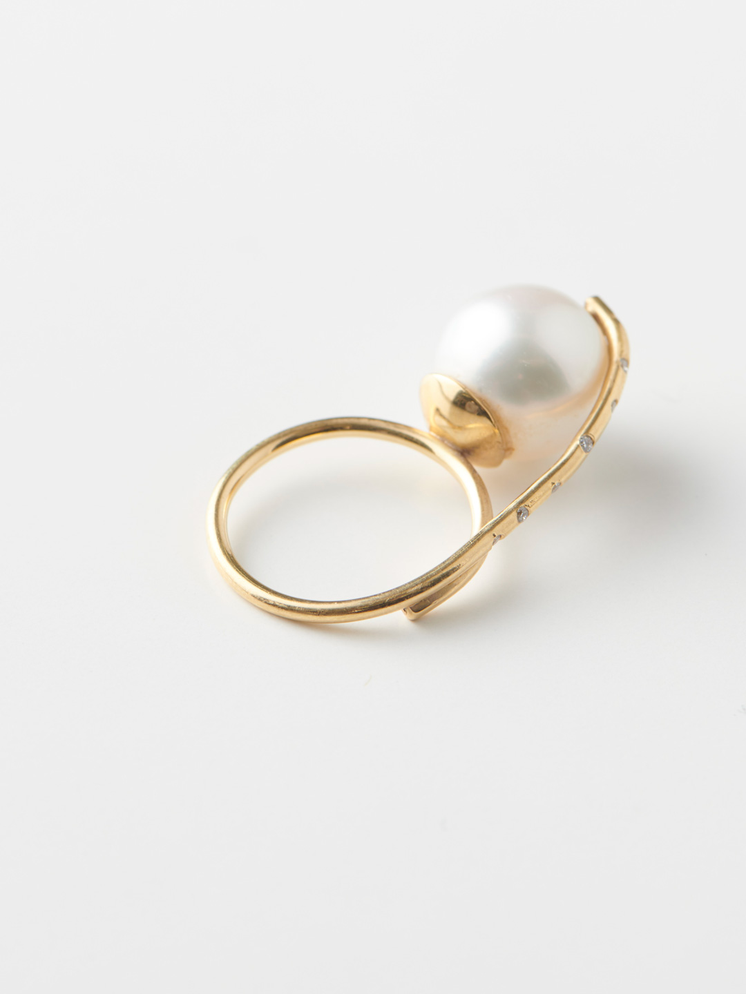 Seed And Diamond Ring - Gold