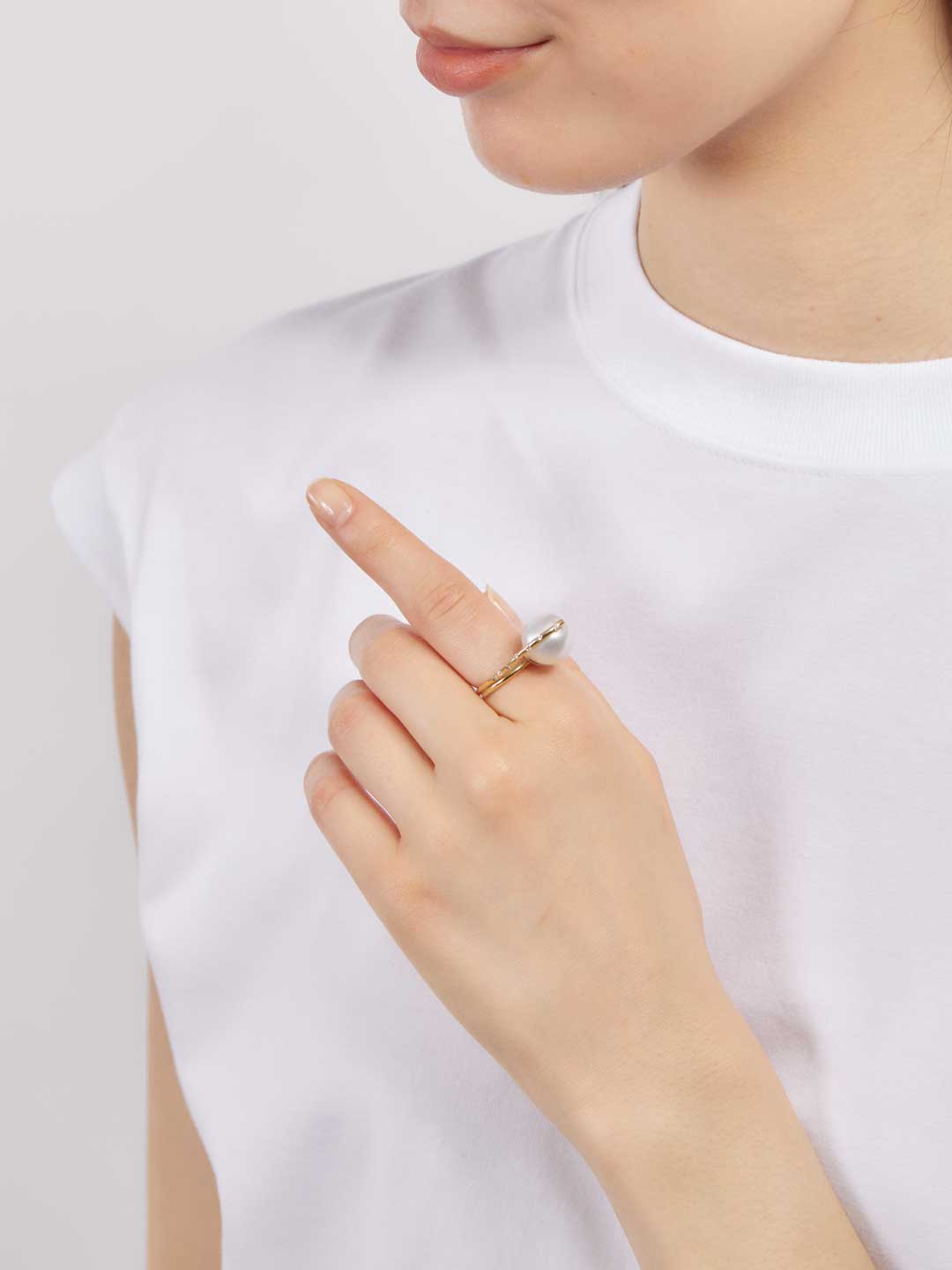 Seed And Diamond Ring - Gold