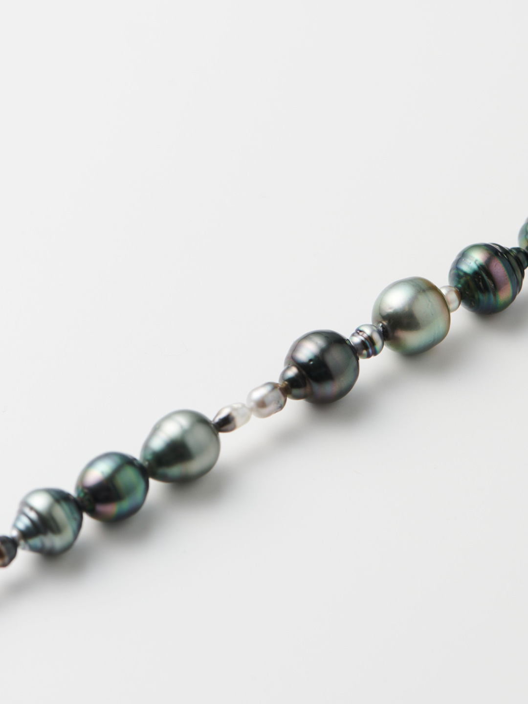 10mm Tahitian Multi Pearl Necklace 42cm - Silver