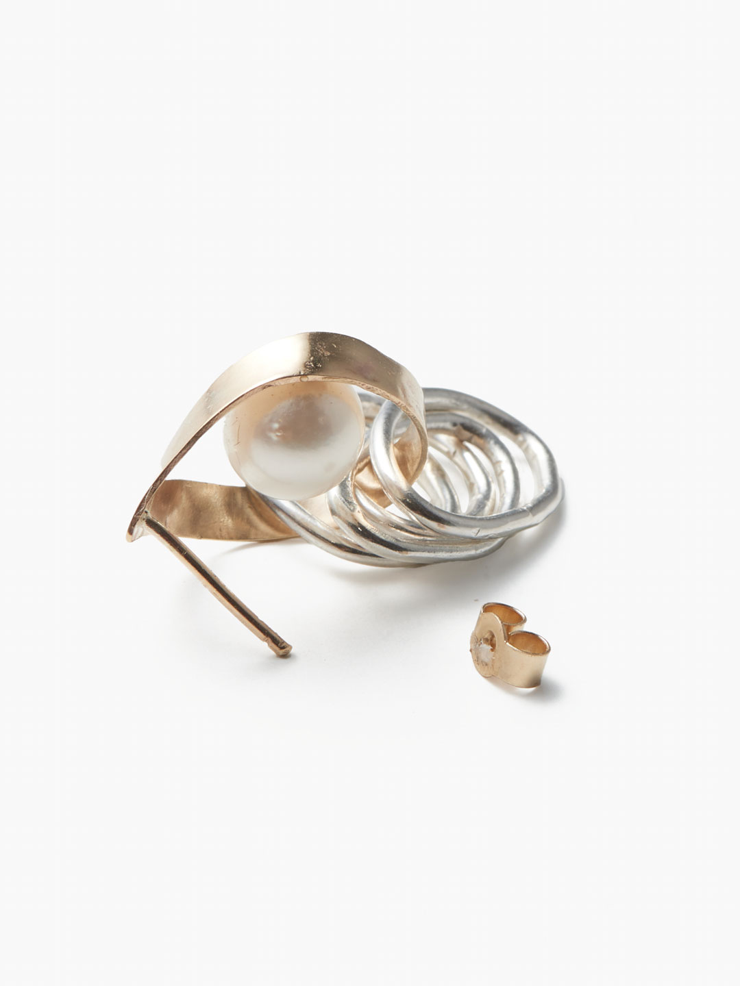 Shore Piereced Earring - Silver/Gold