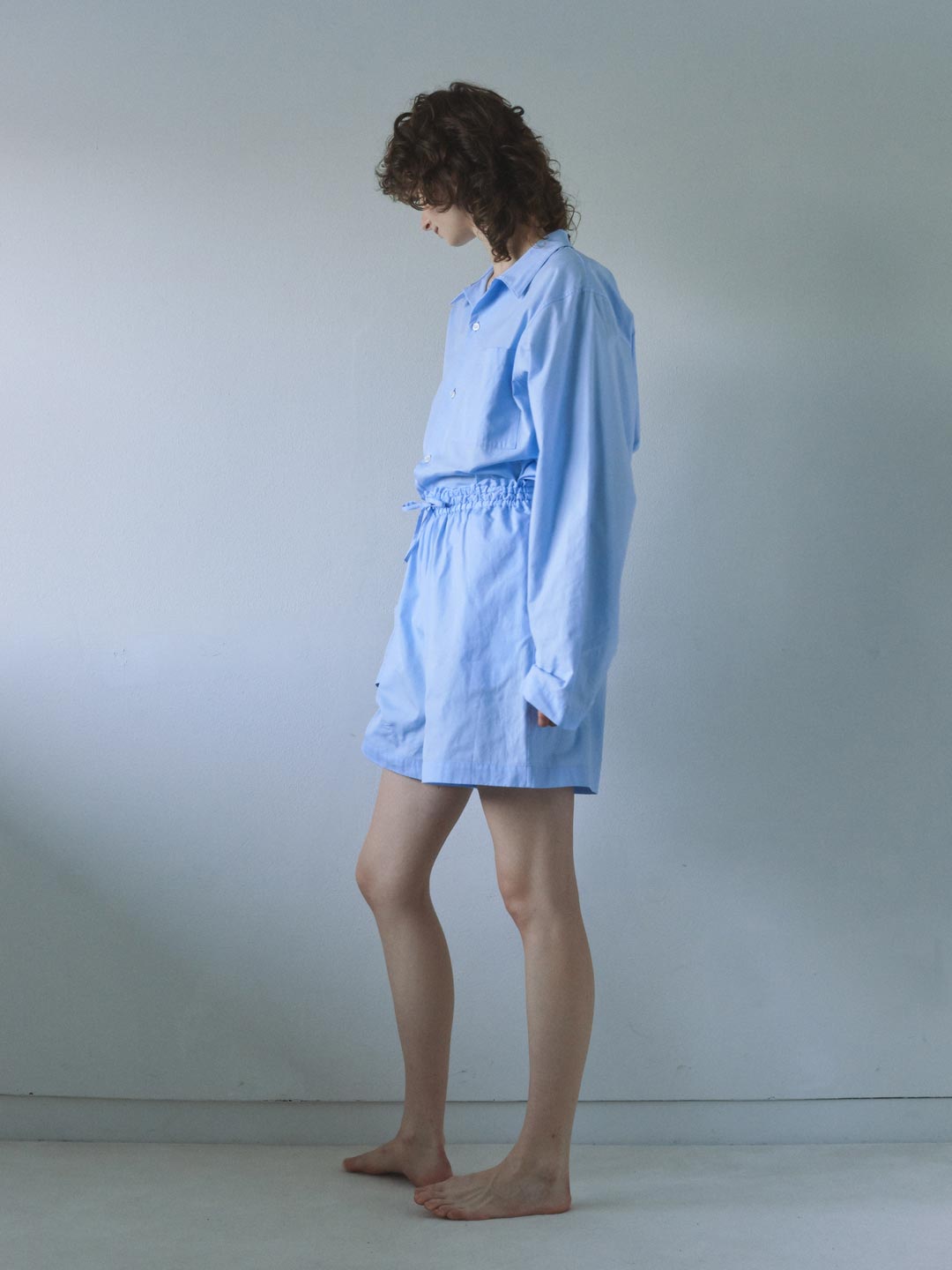 Cotton OX Pajama Shorts - Sax