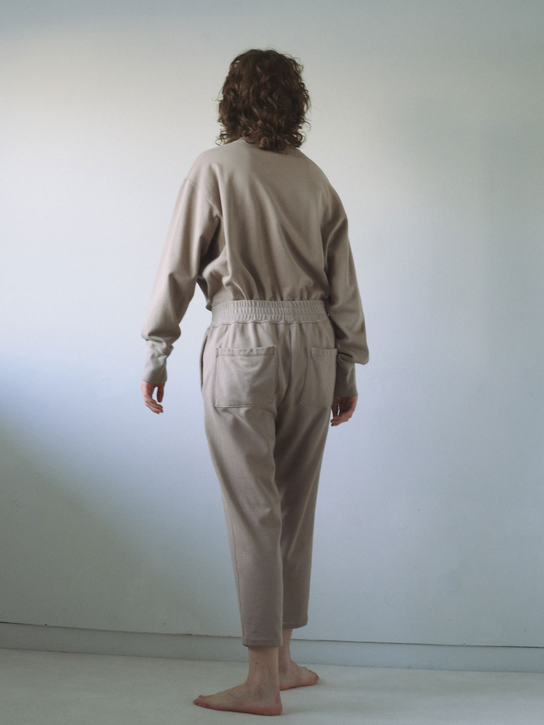 Organic Cotton Terry Trousers - Taupe