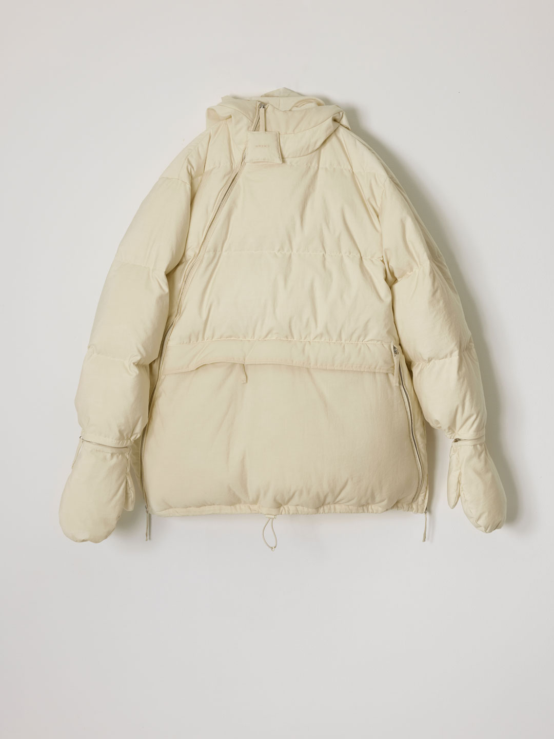 Asymmetry Front Down Jacket - Natural