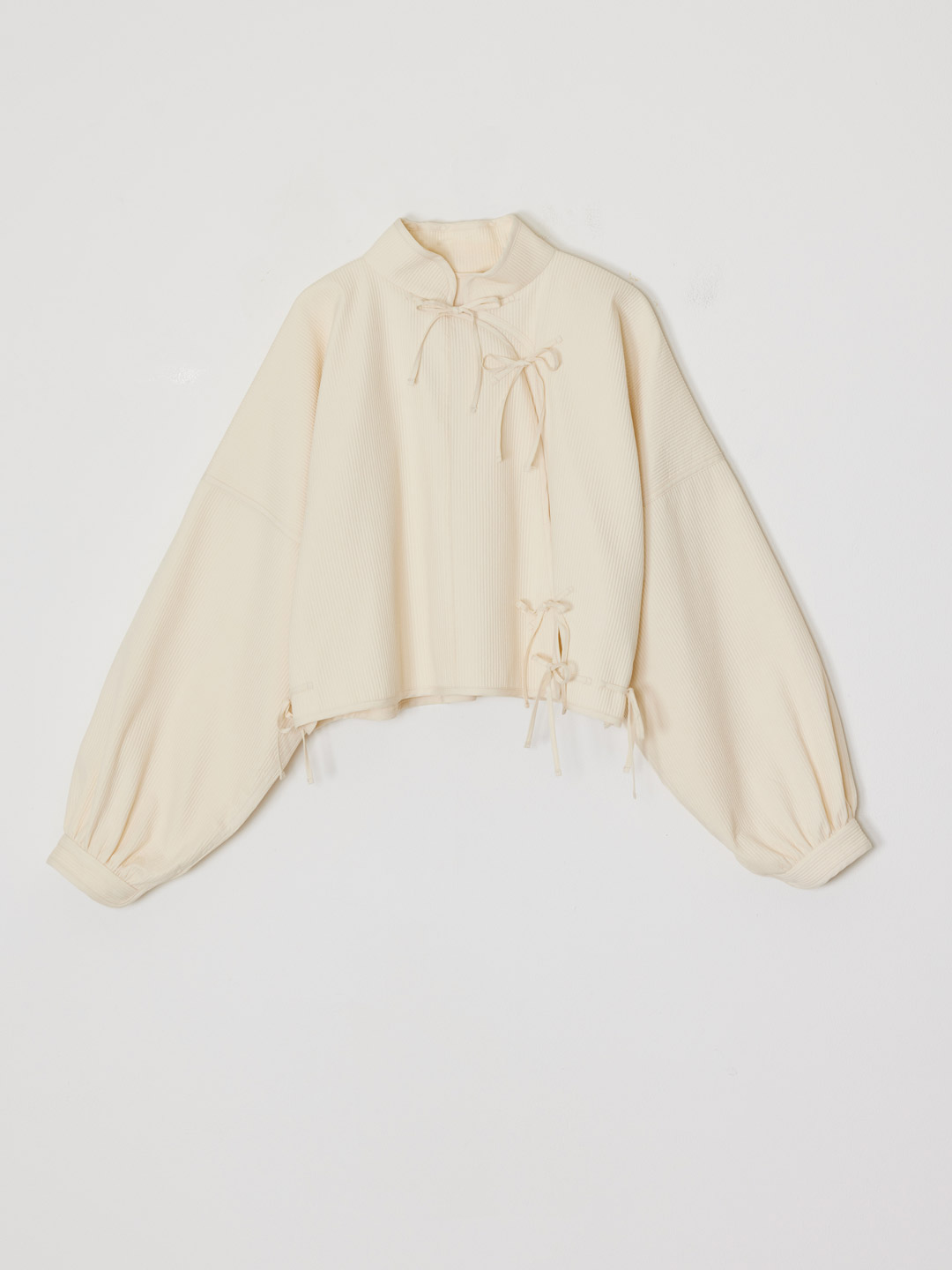 Oriental Front Cropped Jacket - Off White