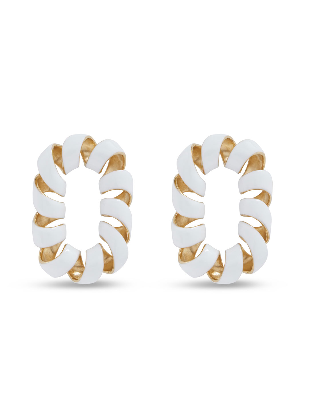Xl Link Twist Earrings - White