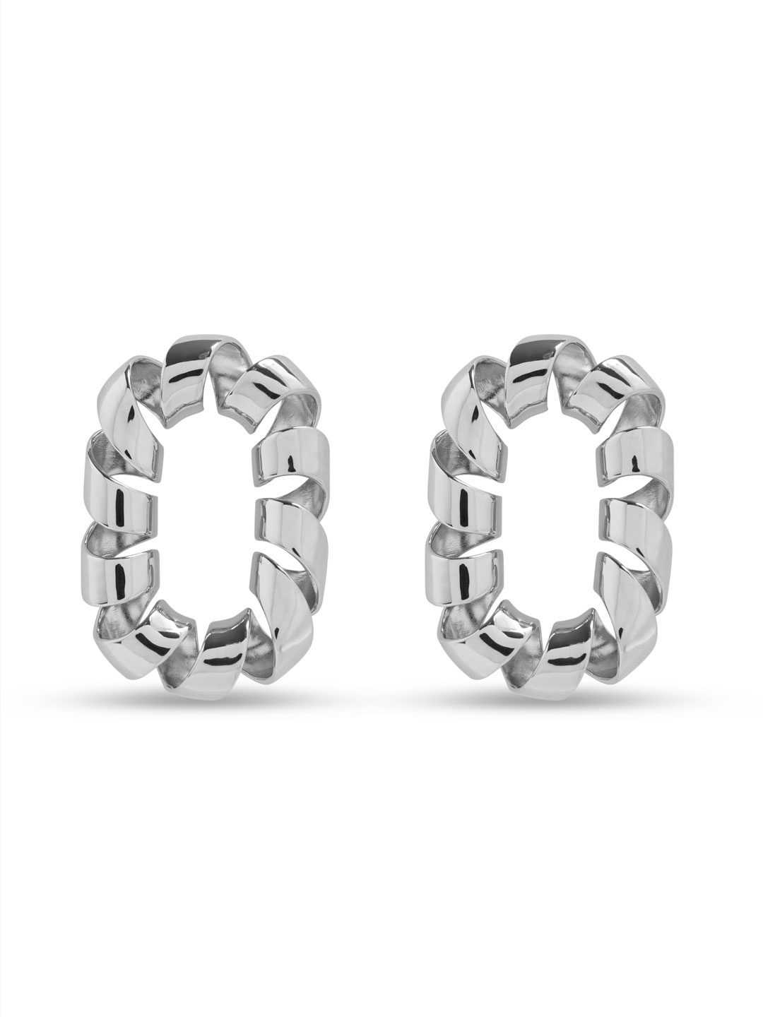 Xl Link Twist Earrings - Silver