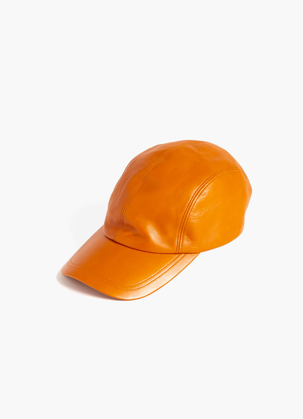 Lamb Leather Jet Cap - Orange