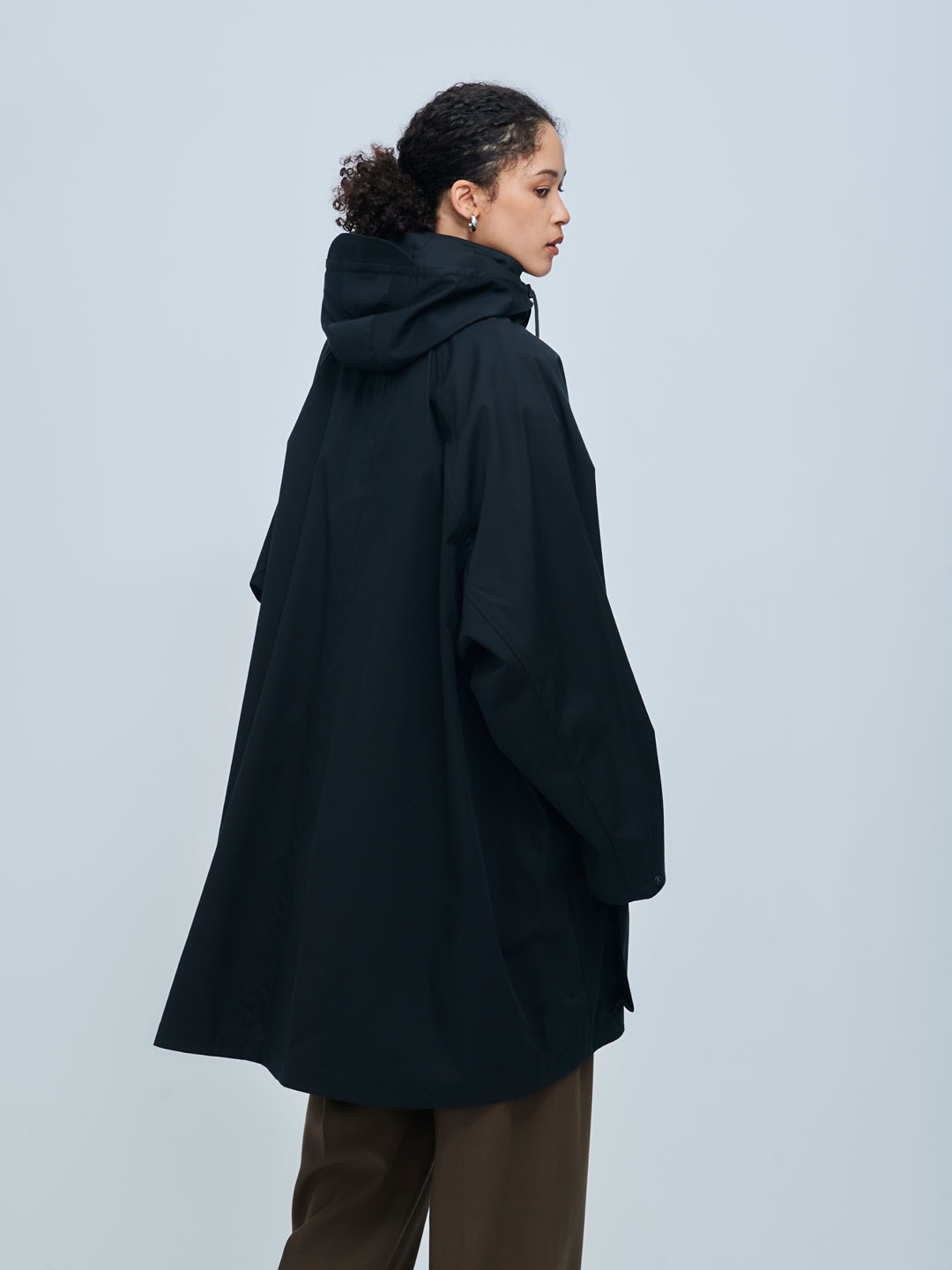 Detachable Hood Raincoat - Black