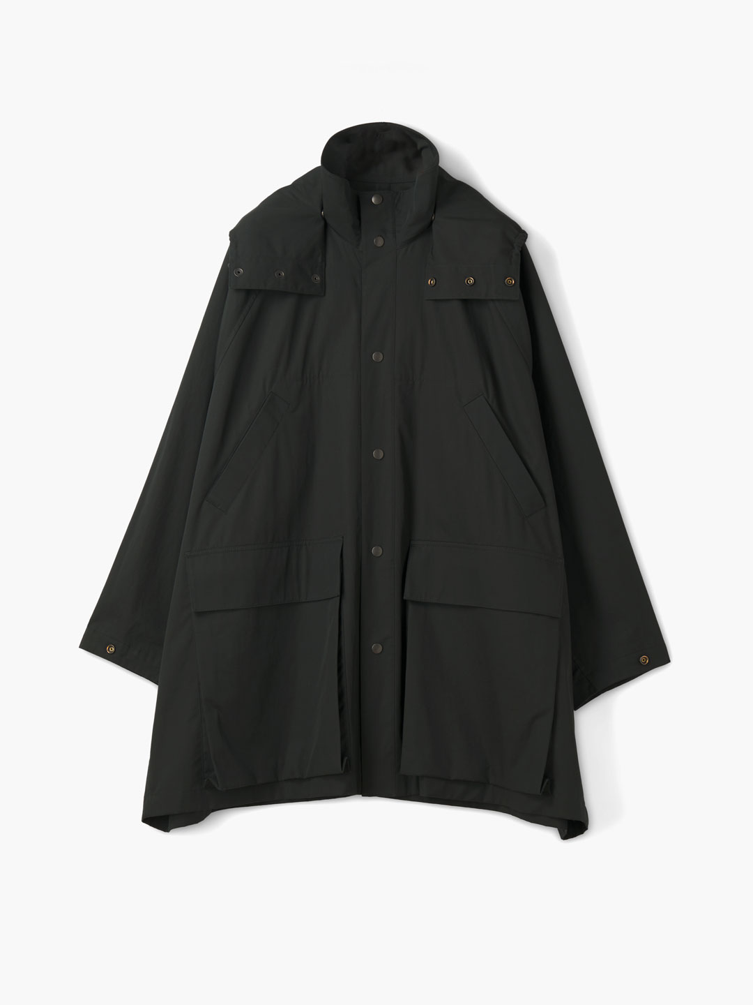 Detachable Hood Raincoat - Black