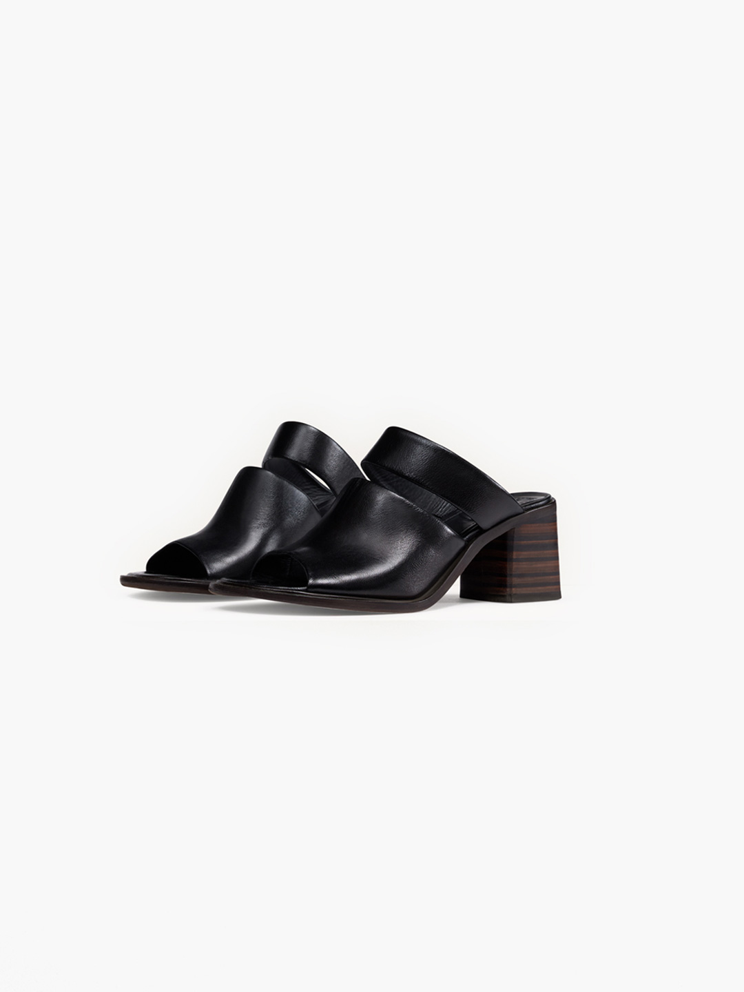 Double Strap Mules 55 - Black