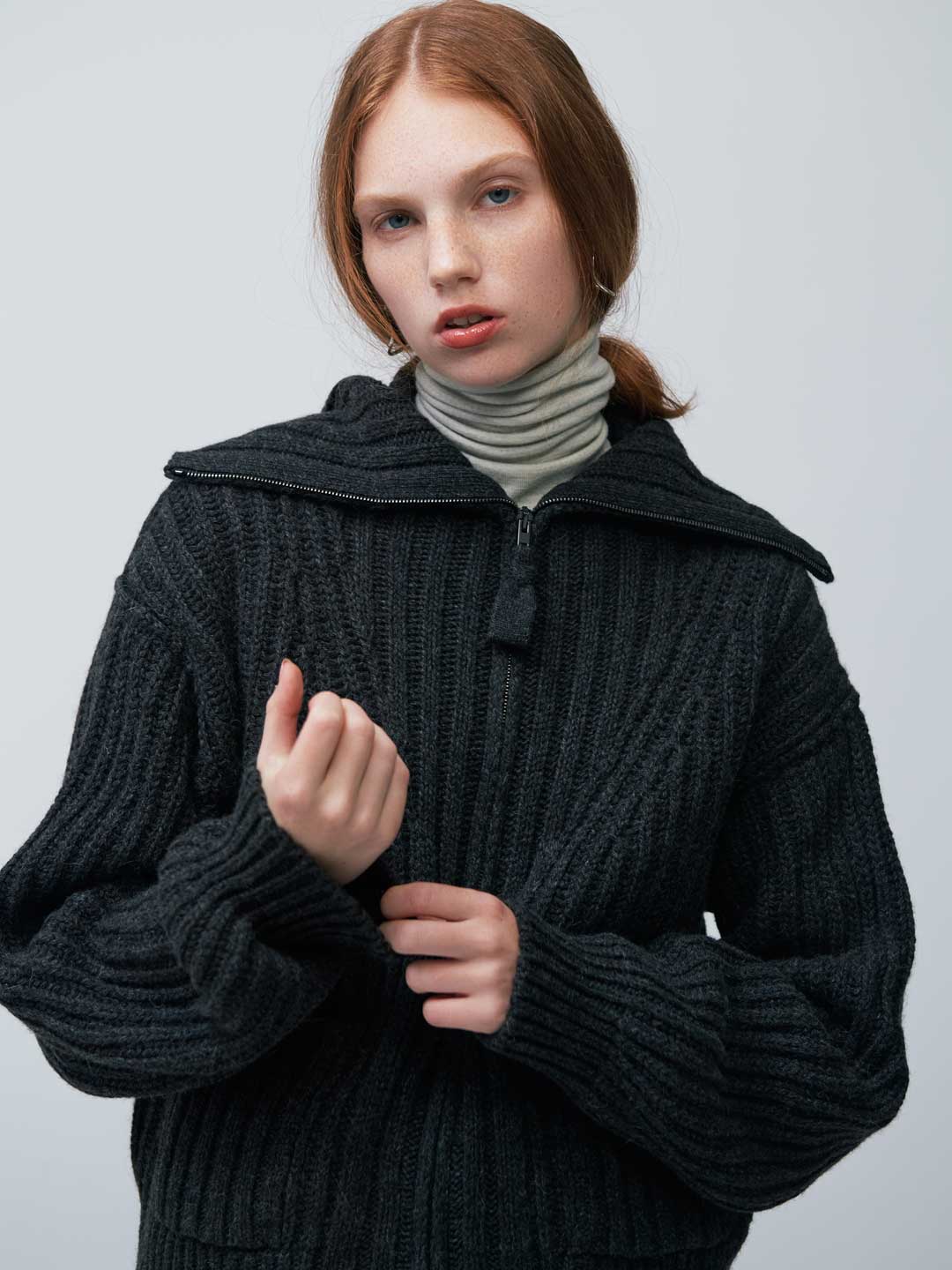 LEMAIRE(ルメール) | トラッカー カラー ジップ カーディガン