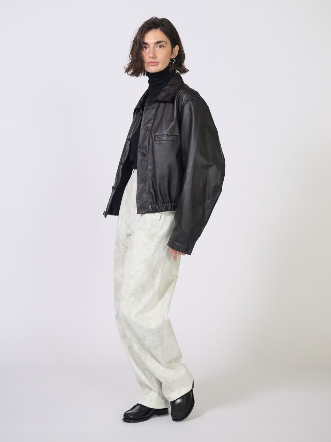 LE MAIRE(ルメール) | ソフトレザー ブルゾン - ブラックチェリー