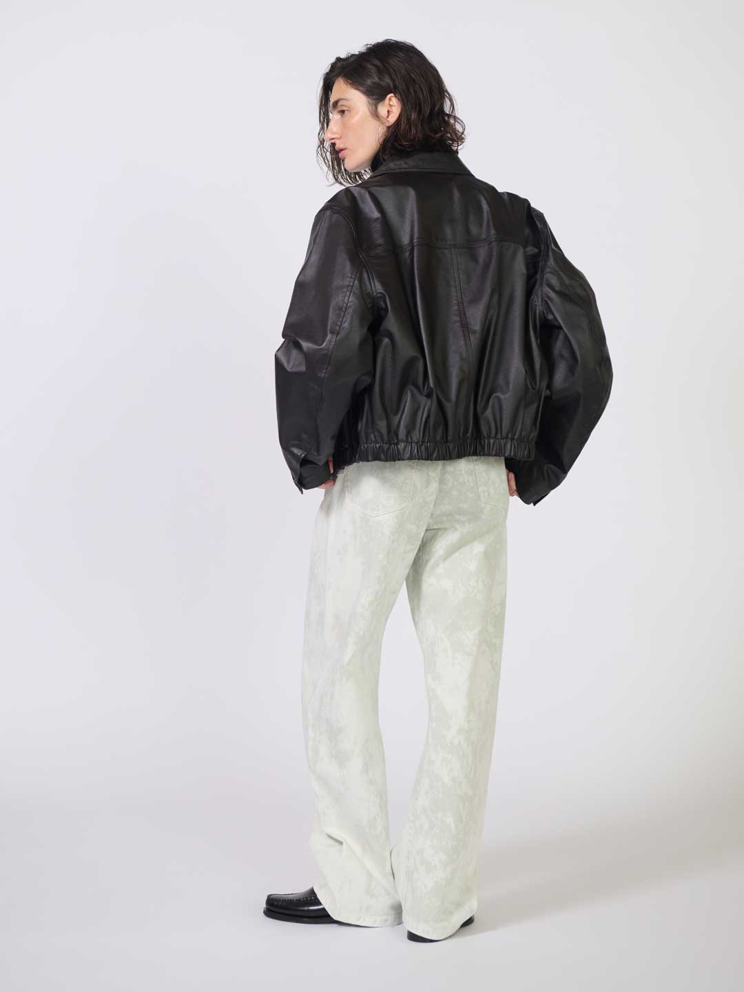 LE MAIRE(ルメール) | ソフトレザー ブルゾン - ブラックチェリー