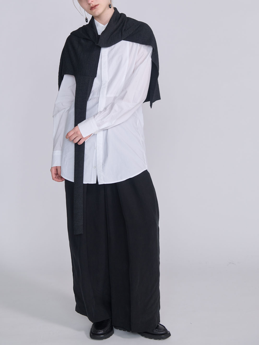 LE MAIRE(ルメール) | トルンプ ルイユ スカーフ - チャコールグレー