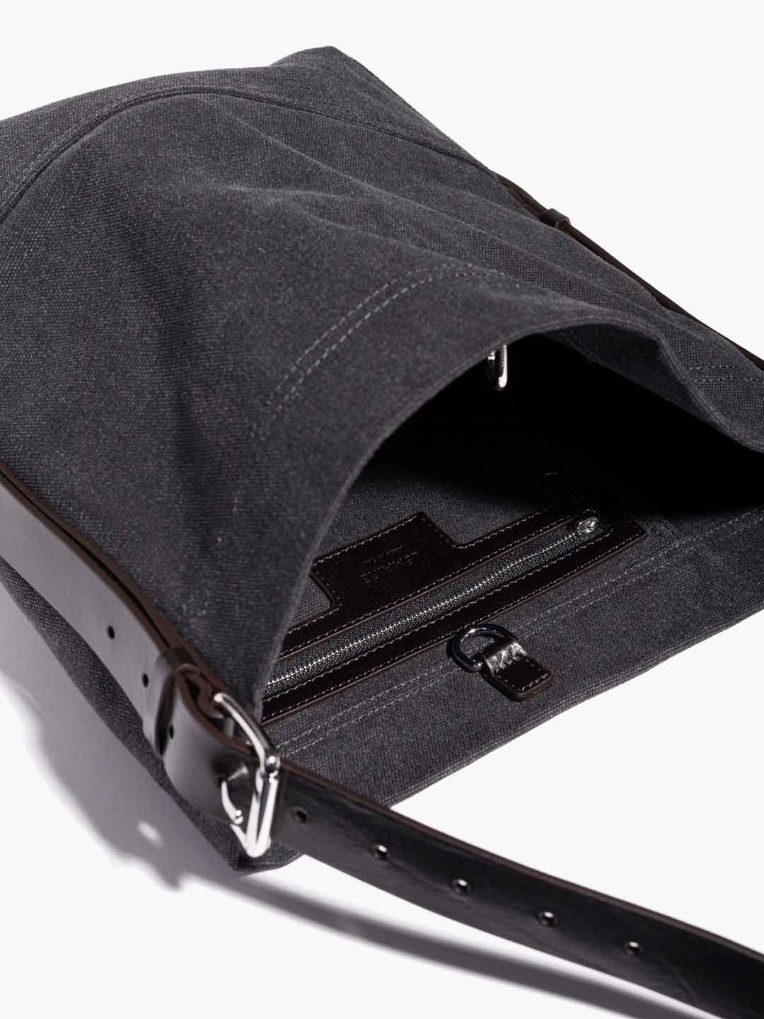 Small Belted Tote Bag - Ash Black