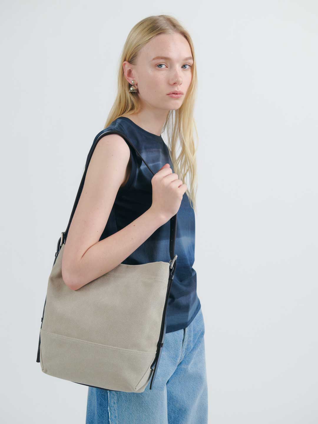 Small Belted Tote Bag - Natural