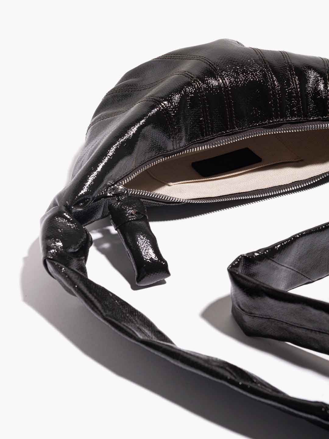 Small Croissant Cotton Bag - Truffle Black