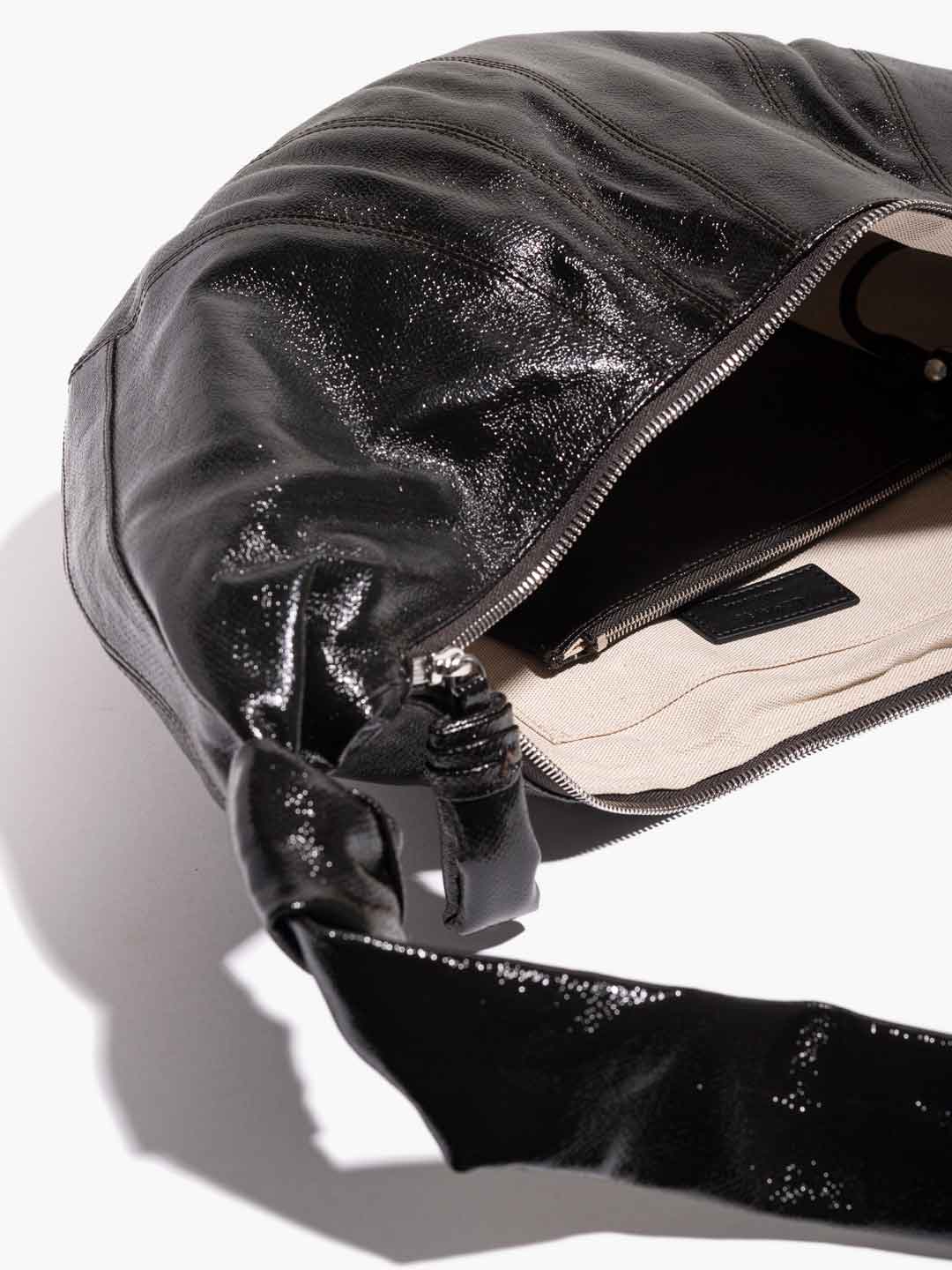 Medium Croissant Cotton Bag - Truffle Black