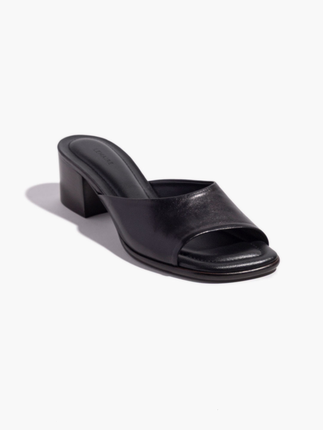 Square Heeled Mules 55 - Black