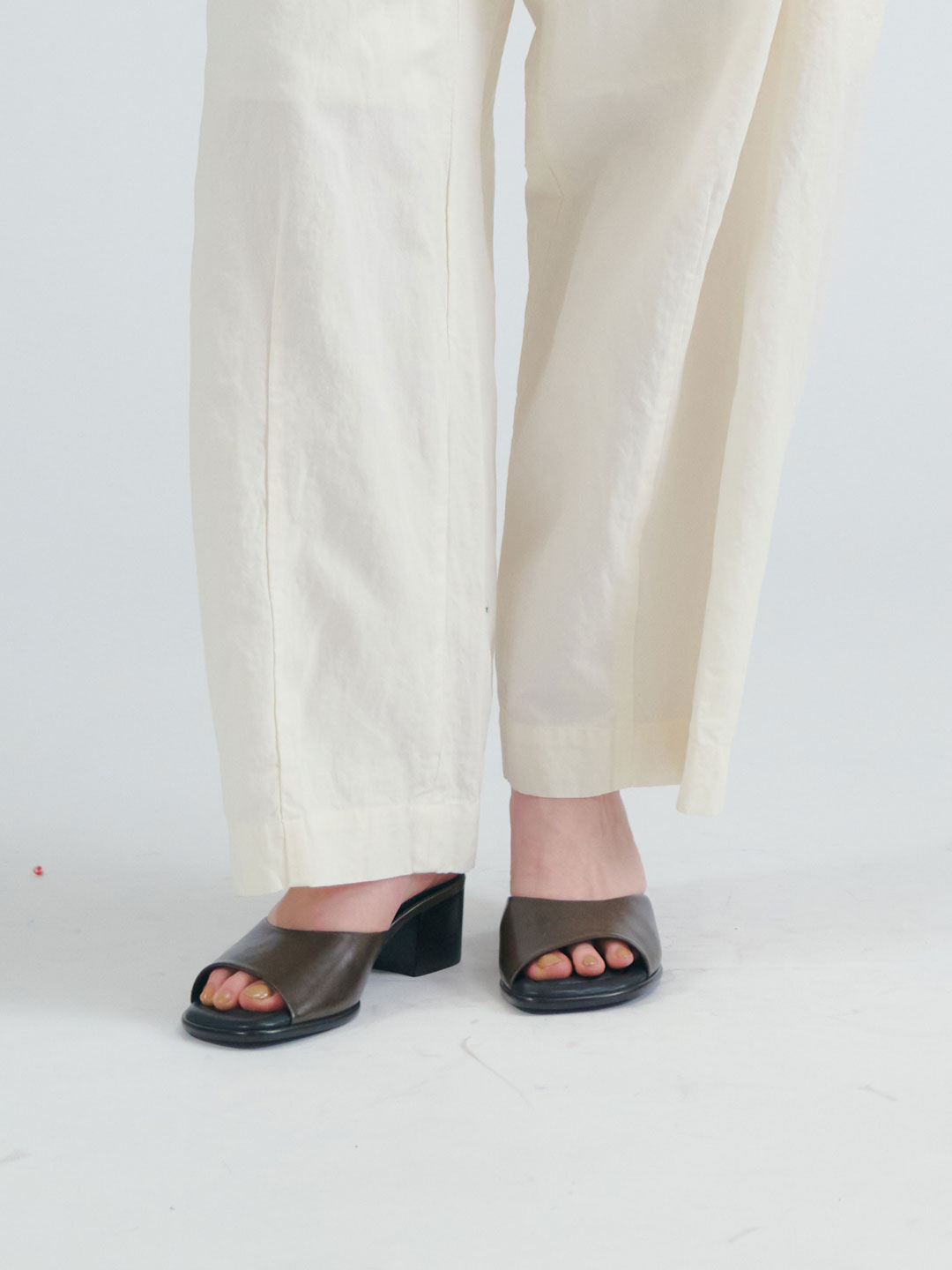 Square Heeled Mules 55 - Dark Brown