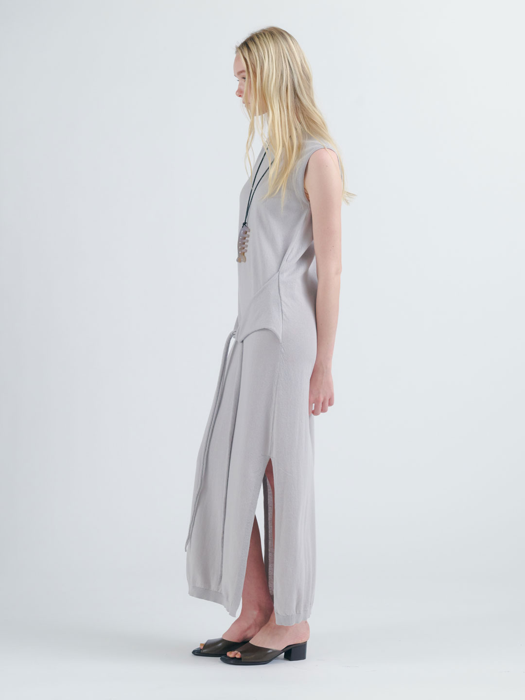 Sleeveless Knotted Dress - Off White