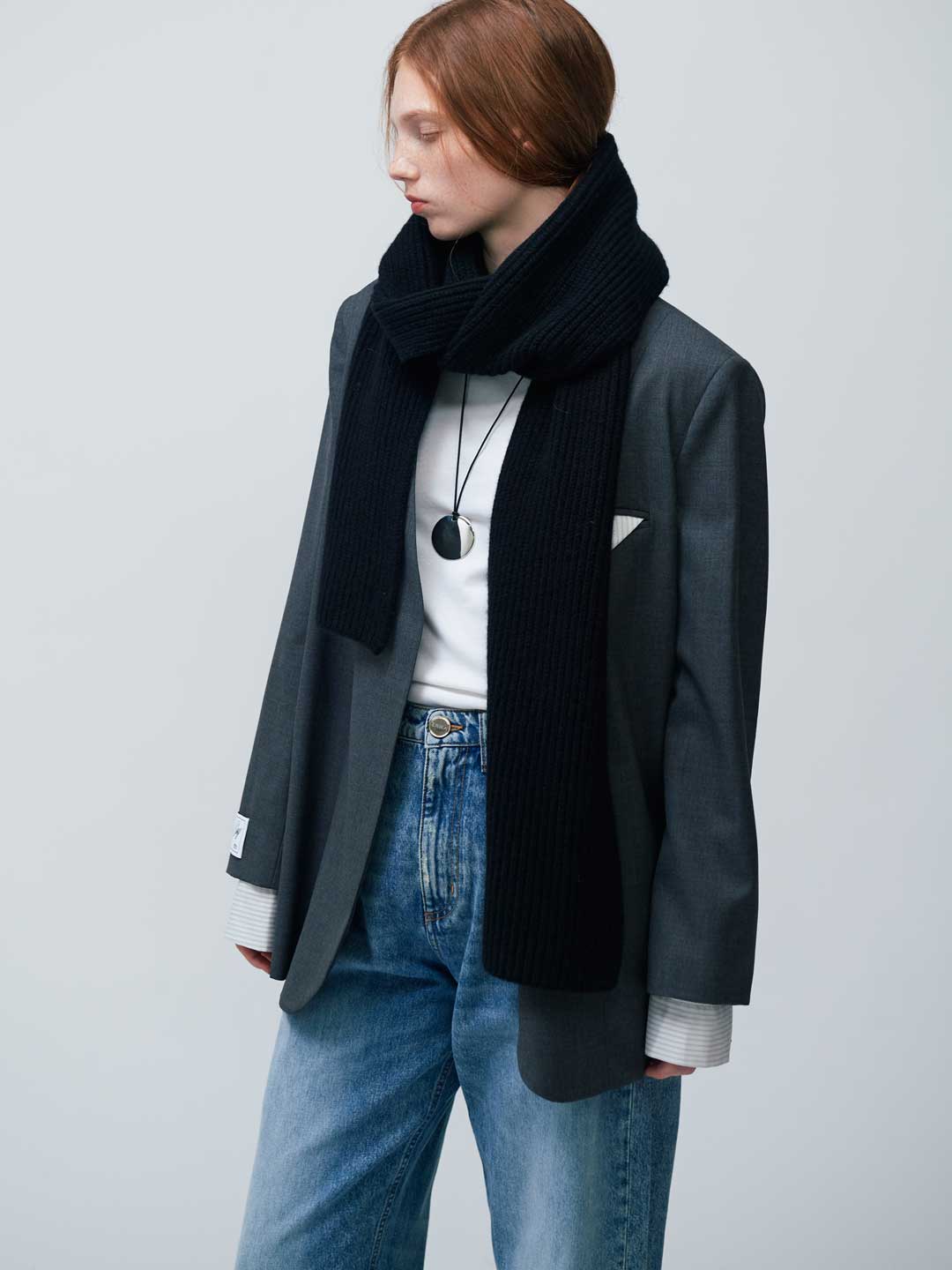 CristaSeya(クリスタセヤ) | カシミヤ&キャメル リブ ロング スカーフ