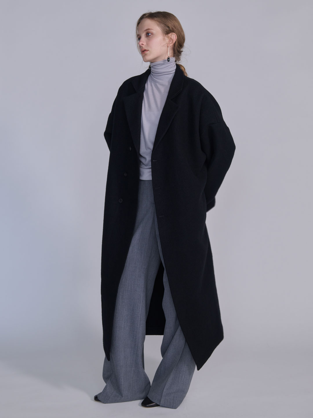 cristaseya クリスタセヤ ロングコート M CristaSeya(クリスタセヤ) | ウールロングコート - ブラック