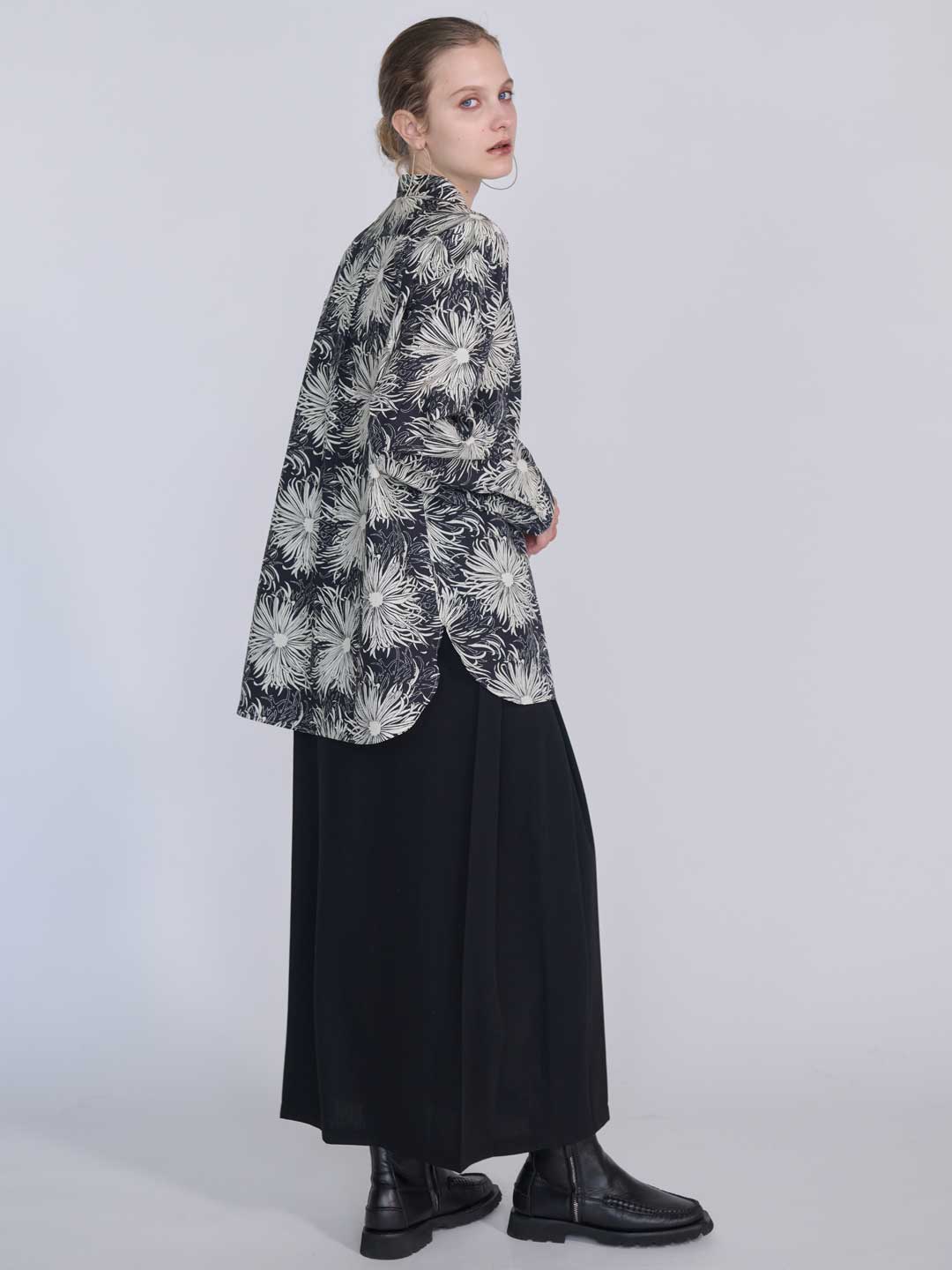 cristaseya クリスタセヤ プリーツ ロングスカート CristaSeya(クリスタセヤ) | パッチ ロング スカート - ブラック