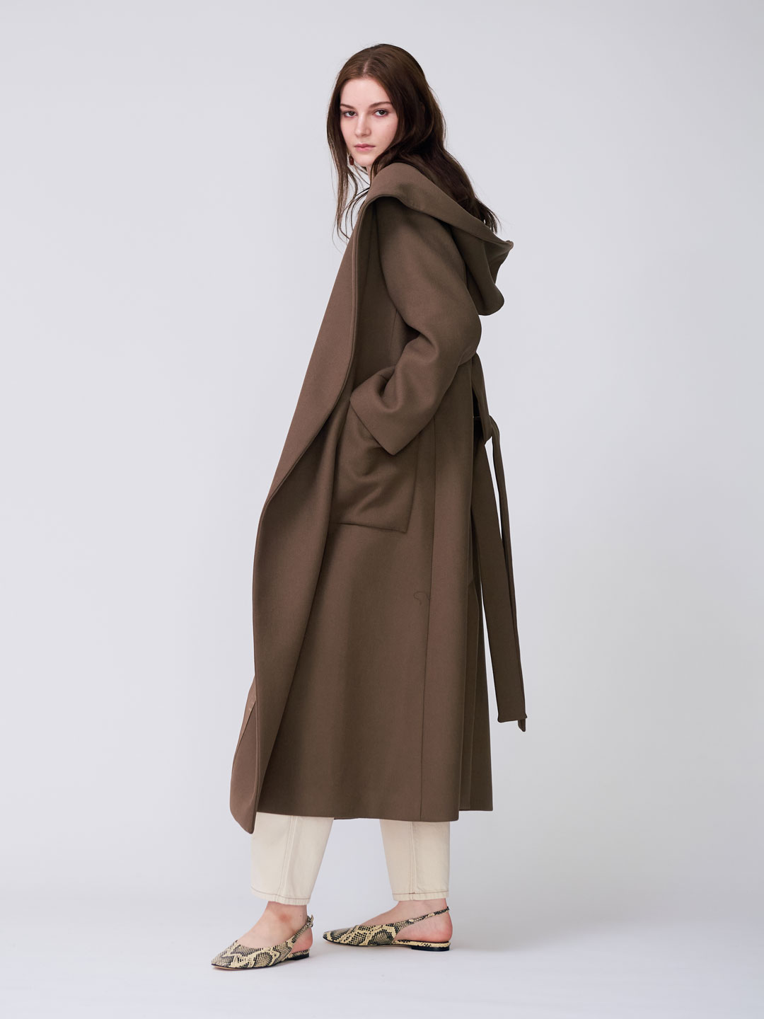 ROHE(ローエ) | フーデッド ラップ コート - カーキ | ESCAPERS ONLINE