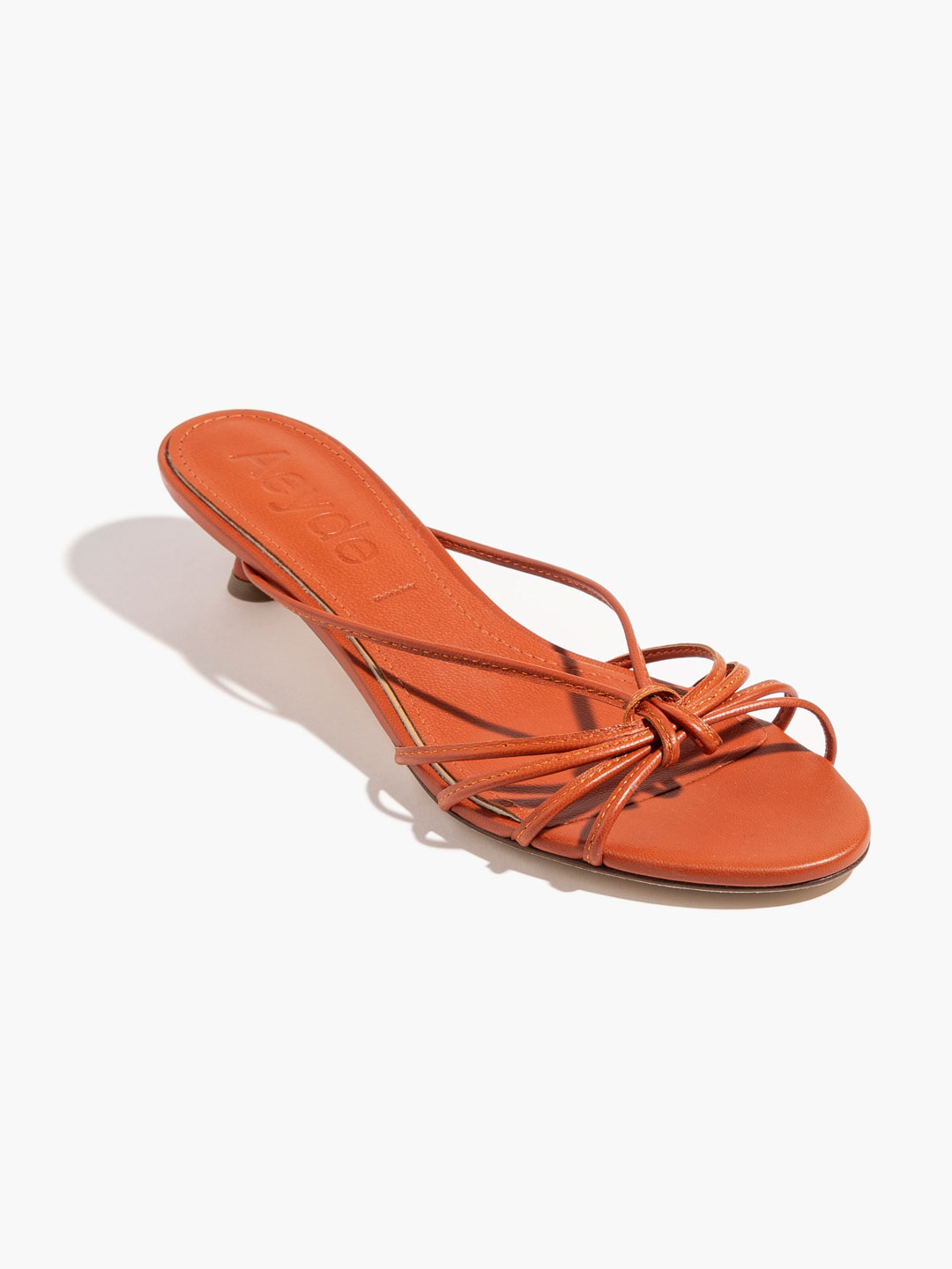 Milla Nappa Leather Mules - Orange