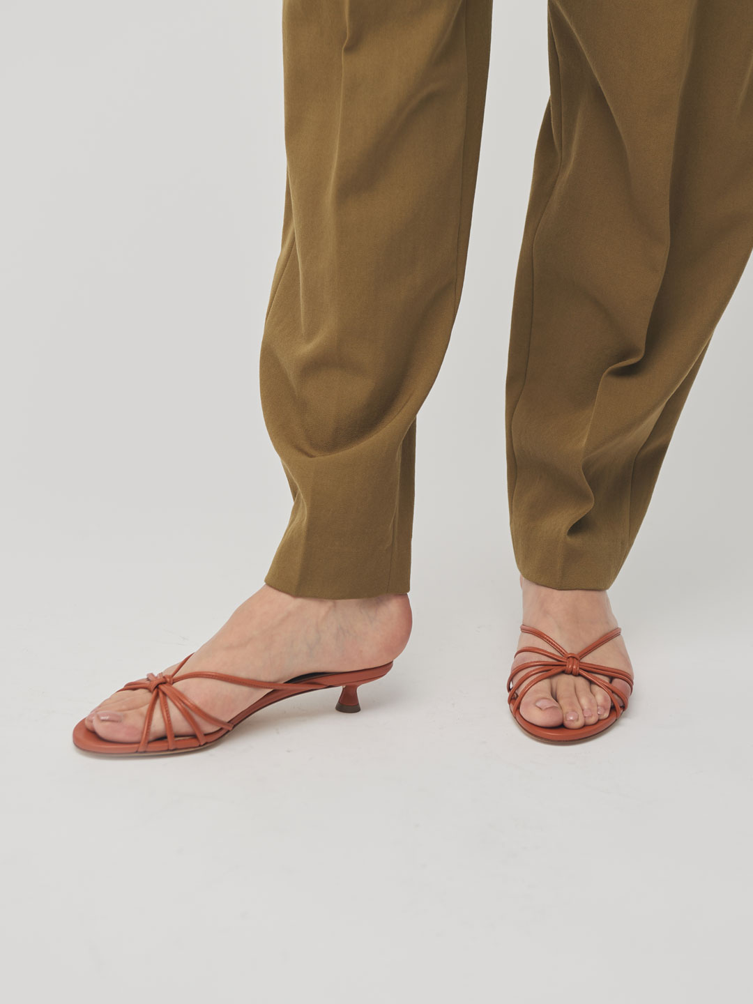 Milla Nappa Leather Mules - Orange